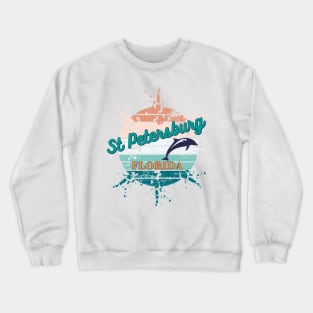 St Petersburg Florida Exploding Retro Vintage Sunset T-Shirt Crewneck Sweatshirt